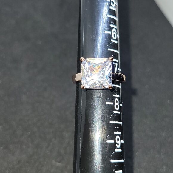 Square cut White sapphire in 925 w Rose gold plating - Picture 4 of 6